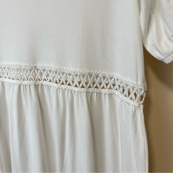 NWT ASOS Design V-Neck Midi Dress Crochet Detail - White - Picture 5 of 16